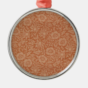 William Morris Mallow Pattern: Terracotta Floral Metal Tree Decoration