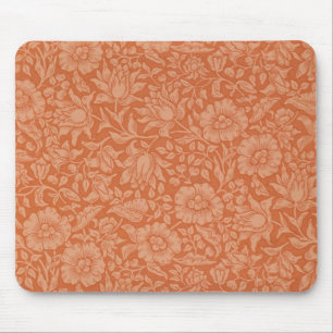 William Morris Mallow Pattern: Terracotta Floral Mouse Mat