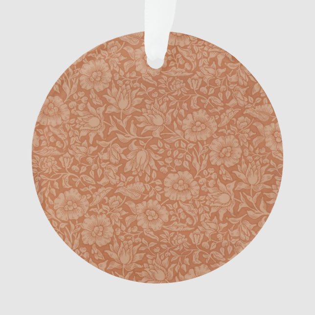 William Morris Mallow Pattern: Terracotta Floral Ornament (Front)