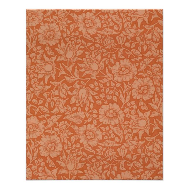 William Morris Mallow Pattern: Terracotta Floral Poster (Front)