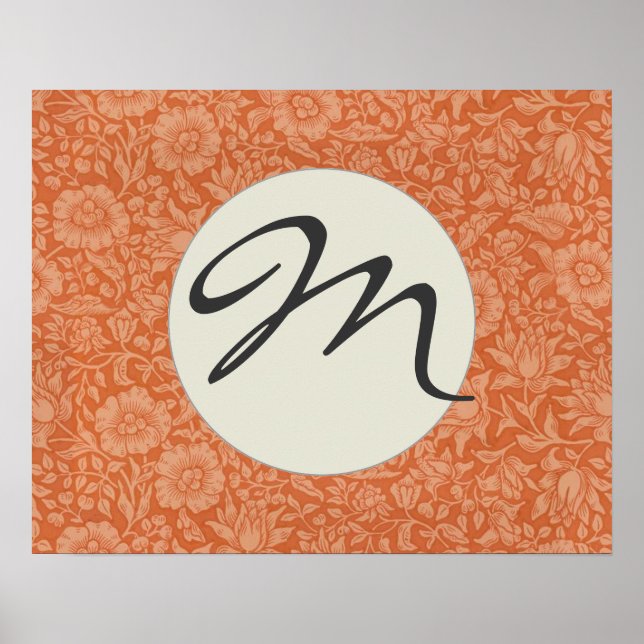 William Morris Mallow Pattern: Terracotta Floral Poster (Front)