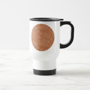 William Morris Mallow Pattern: Terracotta Floral Travel Mug