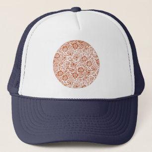 William Morris Mallow Pattern: Terracotta Floral Trucker Hat
