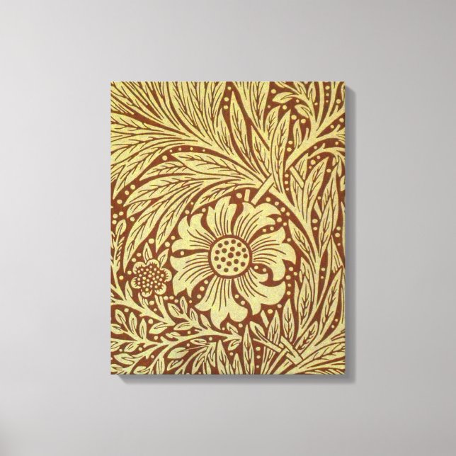 William Morris Marigold Antique Flower Pattern Canvas Print (Front)