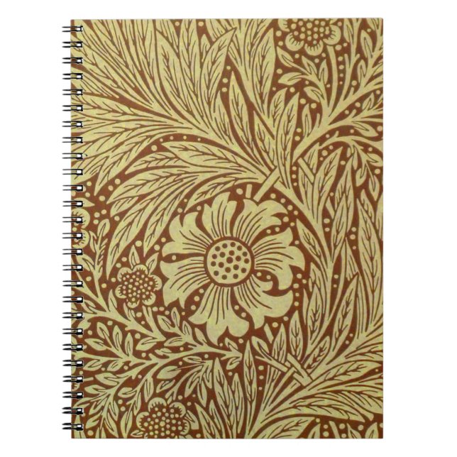 William Morris Marigold Antique Flower Pattern Notebook (Front)