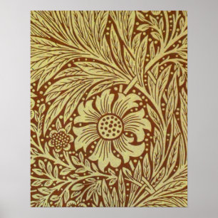 William Morris Marigold Antique Flower Pattern Poster