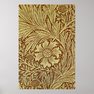 William Morris Marigold Antique Flower Pattern Poster