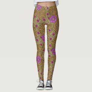 William Morris Marigold, Brown, Beige and Violet Leggings
