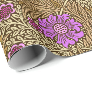 William Morris Marigold, Brown, Beige and Violet Wrapping Paper