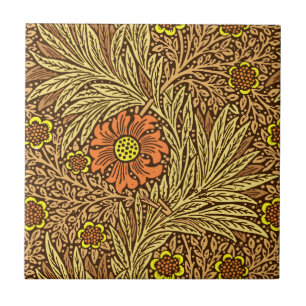 William Morris Marigold, Copper Brown and Orange Tile