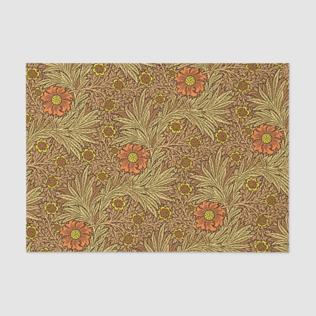 William Morris Marigold, Copper Brown and Orange Tissue Paper (Front)