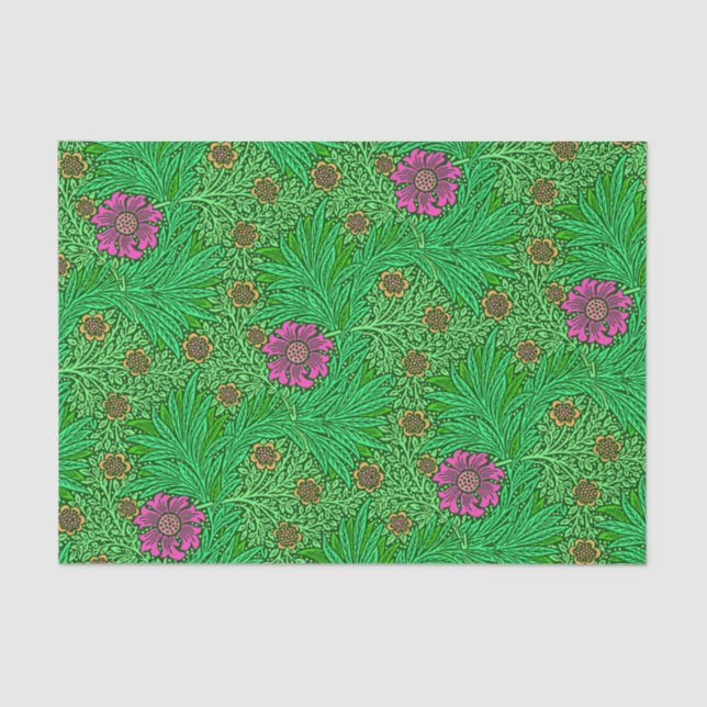 William Morris Marigold, Emerald Green & Fuchsia Tissue Paper (Front)