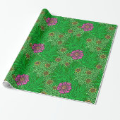 William Morris Marigold, Emerald Green & Fuchsia Wrapping Paper (Unrolled)