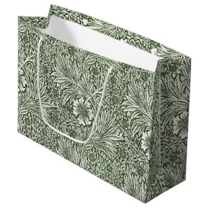 William Morris Marigold Green Floral Art Print Large Gift Bag
