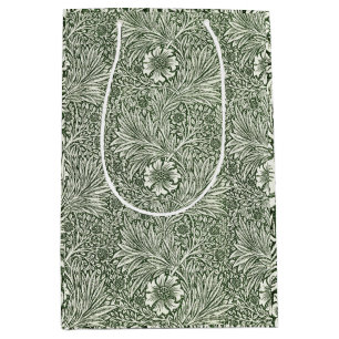 William Morris Marigold Green Floral Art Print Medium Gift Bag