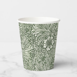William Morris Marigold Green Floral Art Print Paper Cups