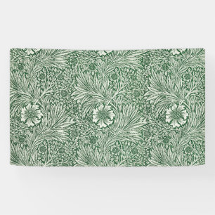 william morris marigold green floral flower banner