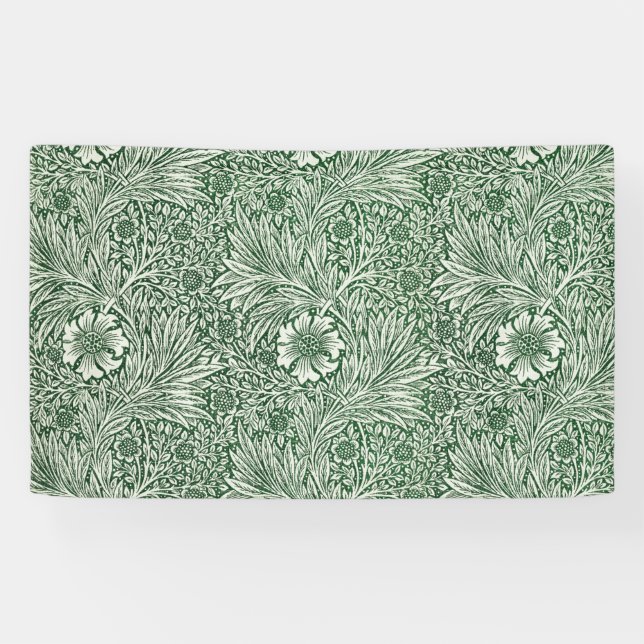 william morris marigold green floral flower banner (Horizontal)