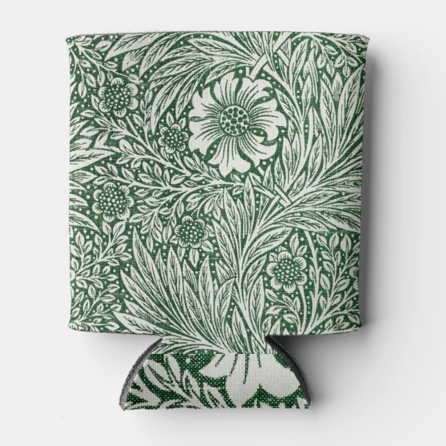 william morris marigold green floral flower can cooler (Front)