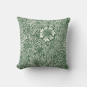 william morris marigold green floral flower cushion