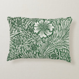 william morris marigold green floral flower decorative cushion