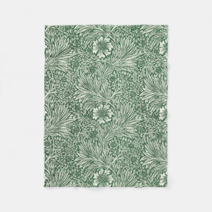 william morris marigold green floral flower fleece blanket