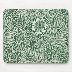 william morris marigold green floral flower mouse mat
