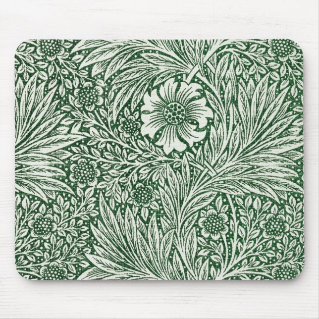 william morris marigold green floral flower mouse mat (Front)