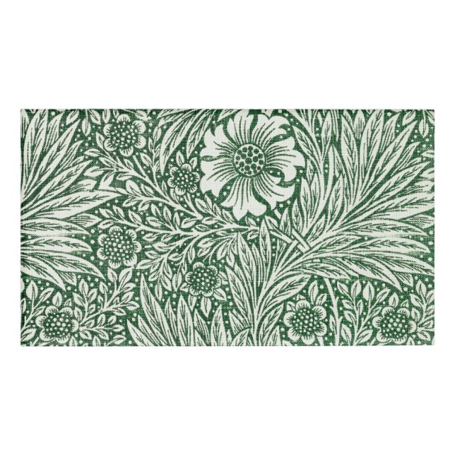 william morris marigold green floral flower name tag (Front)