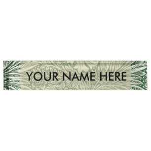 william morris marigold green floral flower nameplate