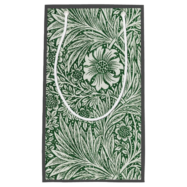 william morris marigold green floral flower small gift bag (Front)