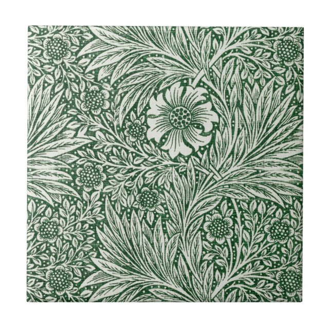 william morris marigold green floral flower tile (Front)