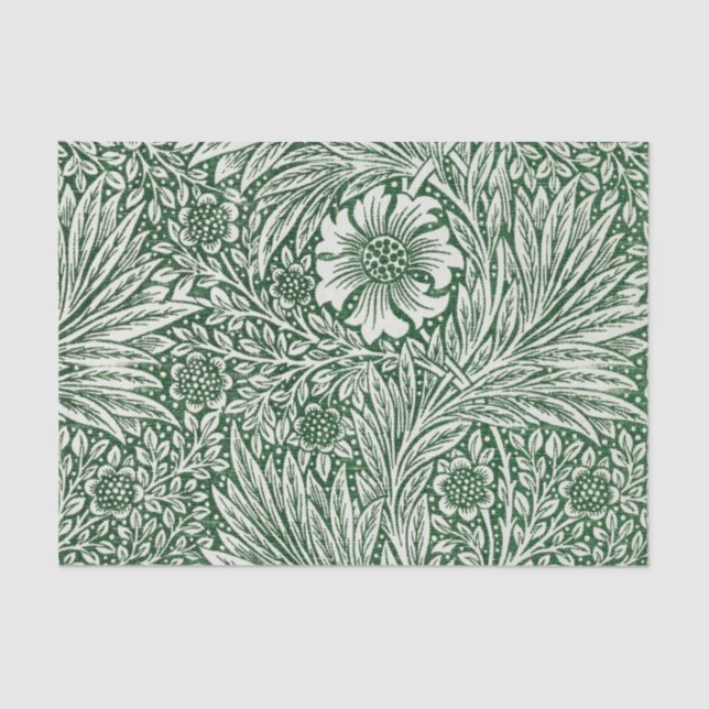 william morris marigold green floral flower tissue paper (Front)