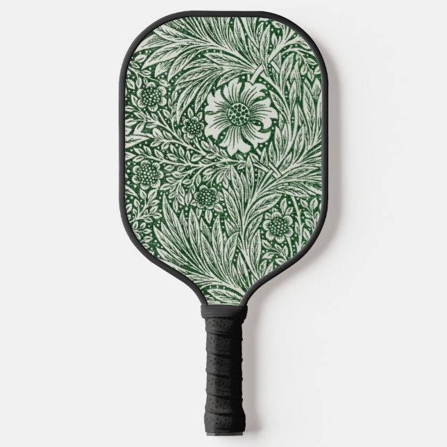 william morris marigold green floral flower wallpa pickleball paddle (Front)