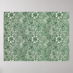 william morris marigold green floral flower wallpa poster