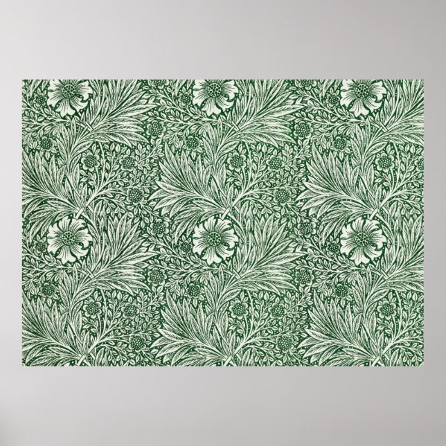 william morris marigold green floral flower wallpa poster (Front)