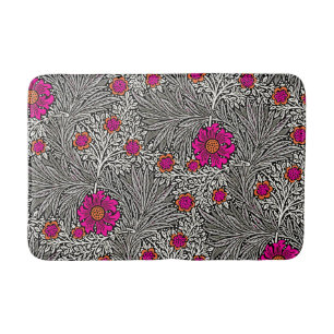William Morris Marigold, Grey / Grey, and White Bath Mat