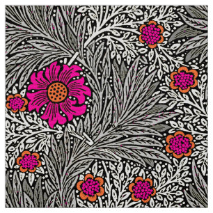 William Morris Marigold, Grey / Grey, and White Fabric