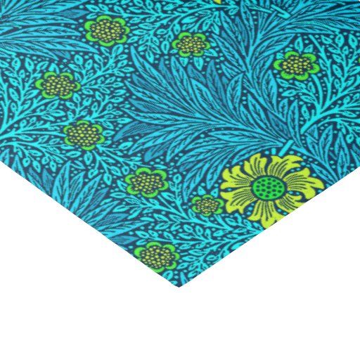 Image of William Morris Marigold, Turquoise & Cobalt Blue Tissue Paper