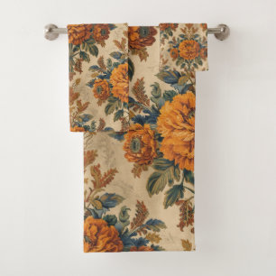 William Morris marigold Vintage floral Bath Towel Set