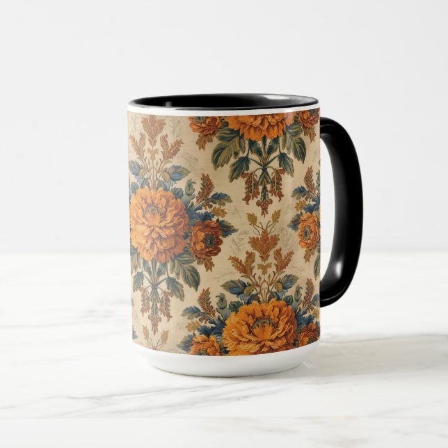 William Morris marigold Vintage floral Mug (Front Right)