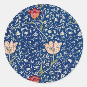 William Morris Medway Blue Floral Classic Round Sticker