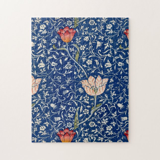 William Morris Medway Blue Floral  Jigsaw Puzzle (Vertical)