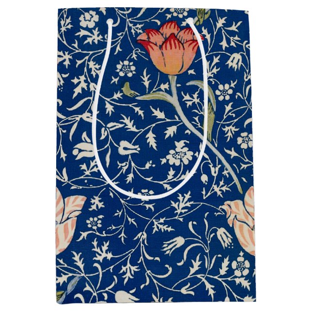 William Morris Medway Blue Floral  Medium Gift Bag (Front)