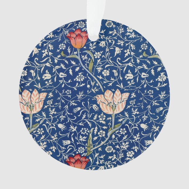 William Morris Medway Blue Floral  Ornament (Front)