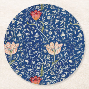 William Morris Medway Blue Floral  Round Paper Coaster