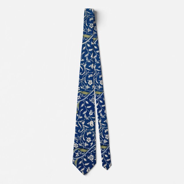 William Morris Medway Blue Floral  Tie (Front)