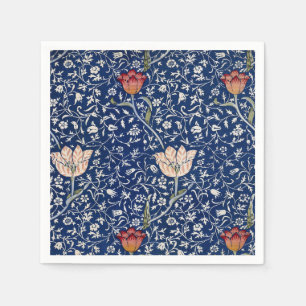 William Morris Medway Blue Tulip Floral Art Napkin