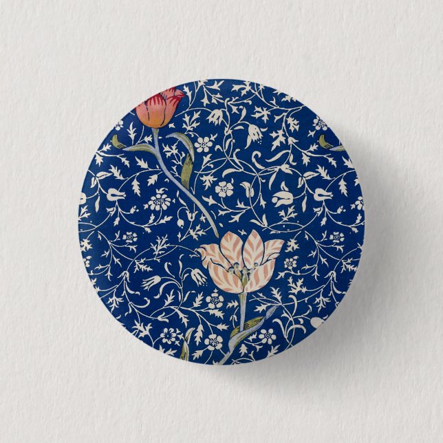 William Morris Medway Pattern 3 Cm Round Badge (Front)