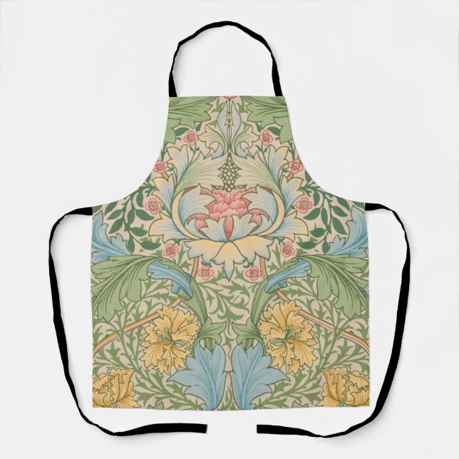 William Morris Myrtle Flower Floral Botanical Apron (Front)